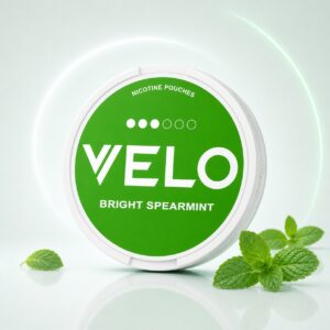 Velo Bright Spearmint 8mg Nicotine Pouches — 8mg nicotine per pouch, slim format, 20 pouches
