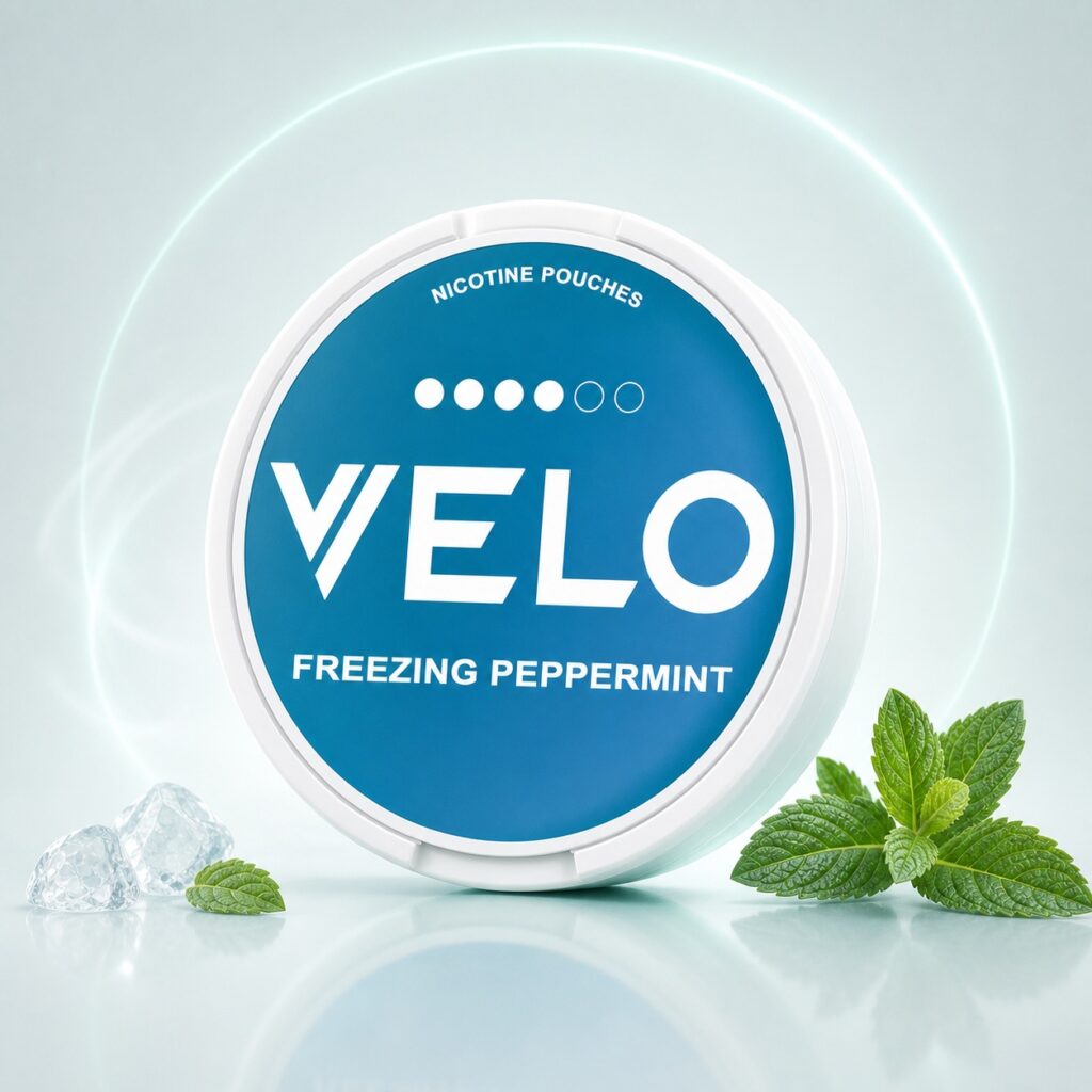 Velo Freezing Peppermint 10.9mg Nicotine Pouches — 10.9mg nicotine per pouch, slim format, 20 pouches
