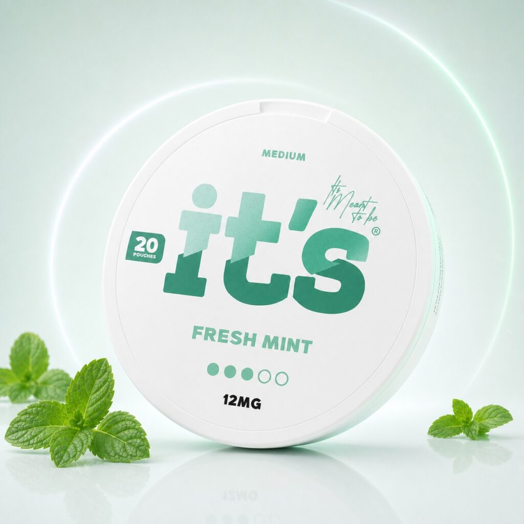 it's Fresh Mint 12mg Nicotine Pouches — 12mg nicotine per pouch, slim format, 20 pouches