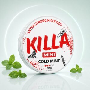 KILLA Cold Mint 8mg Nicotine Pouches — 8mg nicotine per pouch, mini format, 30 pouches