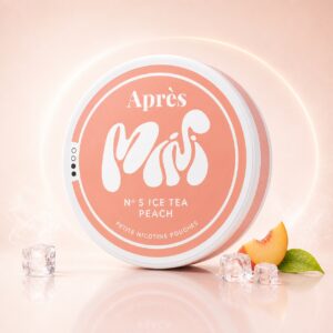 Apres Ice Tea Peach 3.2mg Nicotine Pouches — 3.2mg nicotine per pouch, mini format, 20 pouches