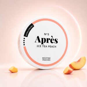 Apres Ice Tea Peach 8.3mg Nicotine Pouches — 8.3mg nicotine per pouch, slim format, 20 pouches