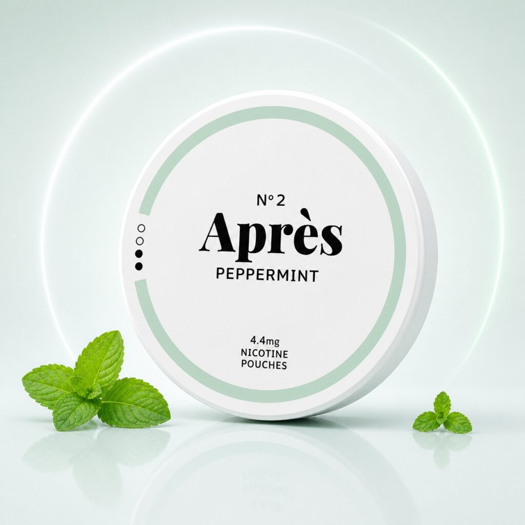 Apres Mint 4.4mg Nicotine Pouches — 4.4mg nicotine per pouch, slim format, 20 pouches
