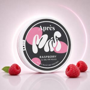 Apres Raspberry Liqorice 3.2mg Nicotine Pouches — 3.2mg nicotine per pouch, mini format, 20 pouches