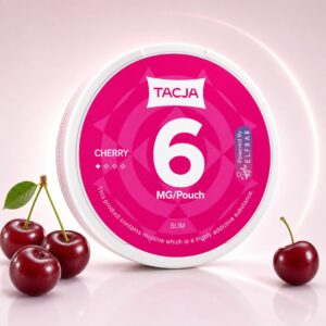 TACJA Cherry Ice 6mg Nicotine Pouches — 6mg nicotine per pouch, slim format, 20 pouches