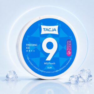 TACJA Freezing Ice 9mg Nicotine Pouches — 9mg nicotine per pouch, slim format, 20 pouches