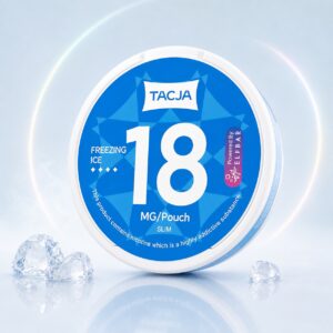 TACJA Freezing Ice 18mg Nicotine Pouches — 18mg nicotine per pouch, slim format, 20 pouches