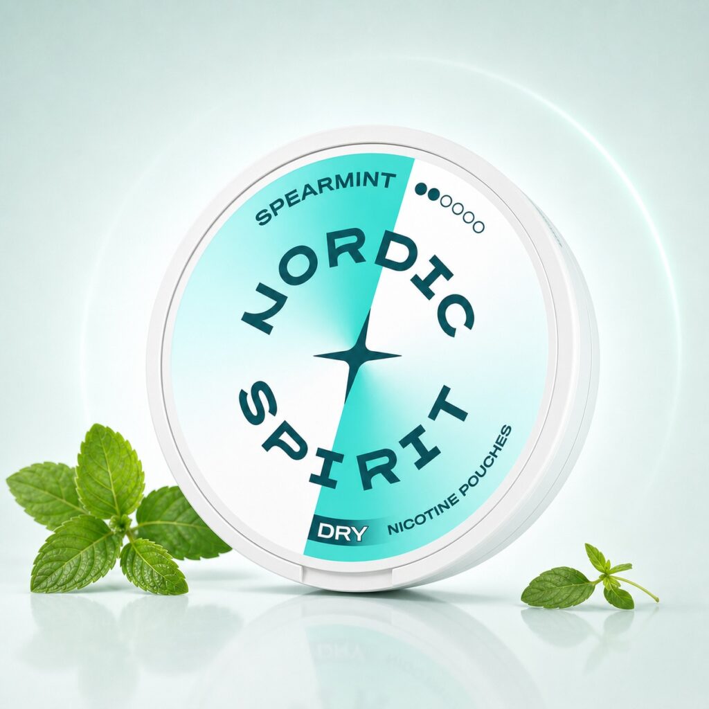 Nordic Spirit Spearmint 9mg Nicotine Pouches — 9mg nicotine per pouch, slim format, 20 pouches