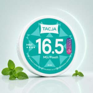 TACJA Mint 16.5mg Nicotine Pouches — 16.5mg nicotine per pouch, slim format, 20 pouches