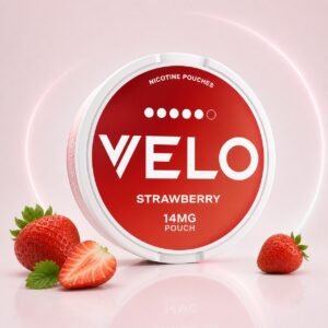 Velo Ruby Berry 14mg Nicotine Pouches — 14mg nicotine per pouch, slim format, 20 pouches