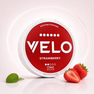 Velo Ruby Berry 17mg Nicotine Pouches — 17mg nicotine per pouch, slim format, 20 pouches