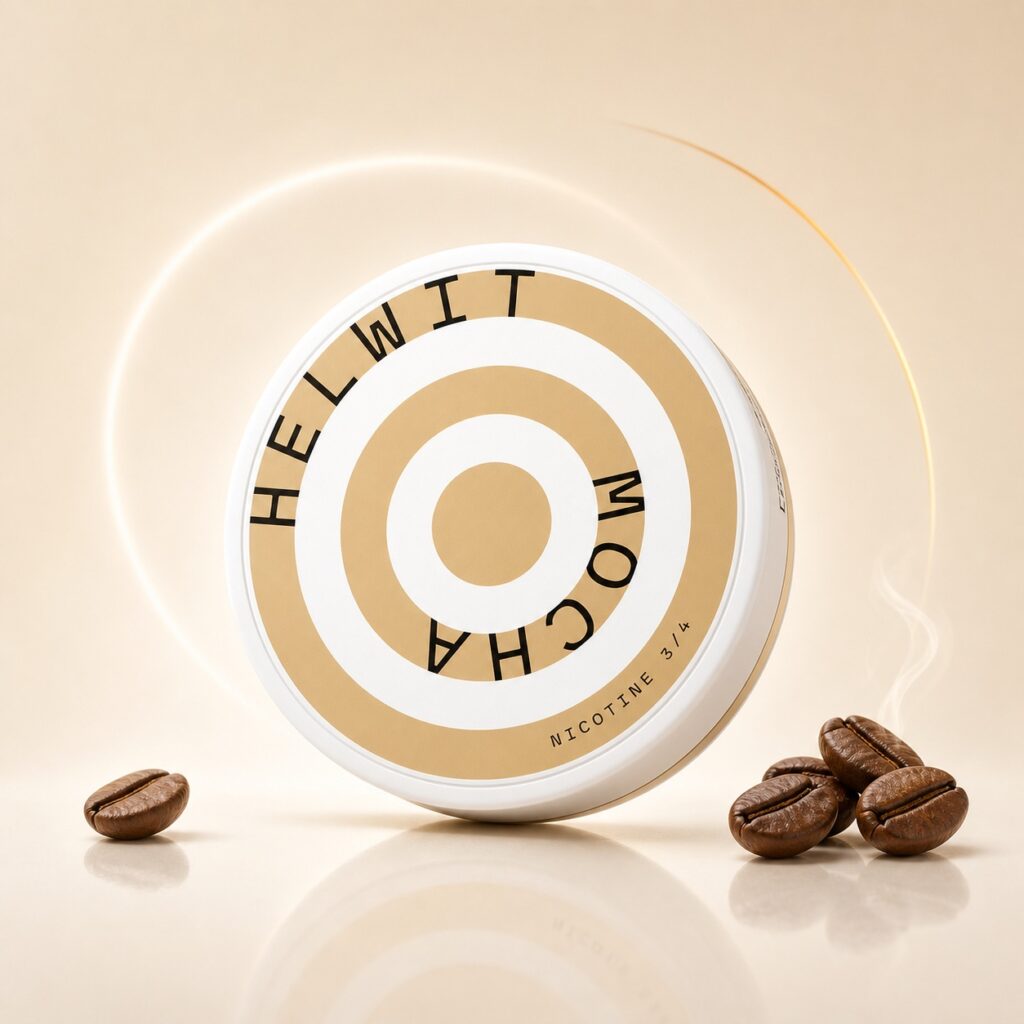 Helwit Mocha 4.5mg Nicotine Pouches — 4.5mg nicotine per pouch, slim format, 20 pouches