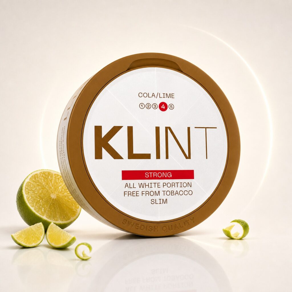 Klint Cola Lime 11.2mg Nicotine Pouches — 11.2mg nicotine per pouch, slim format, 20 pouches