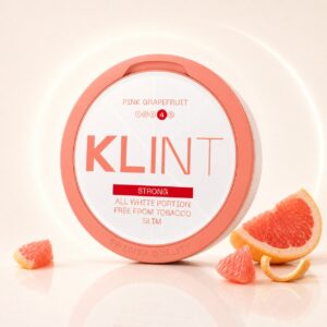 Klint Pink Grapefruit 11.2mg Nicotine Pouches — 11.2mg nicotine per pouch, slim format, 20 pouches