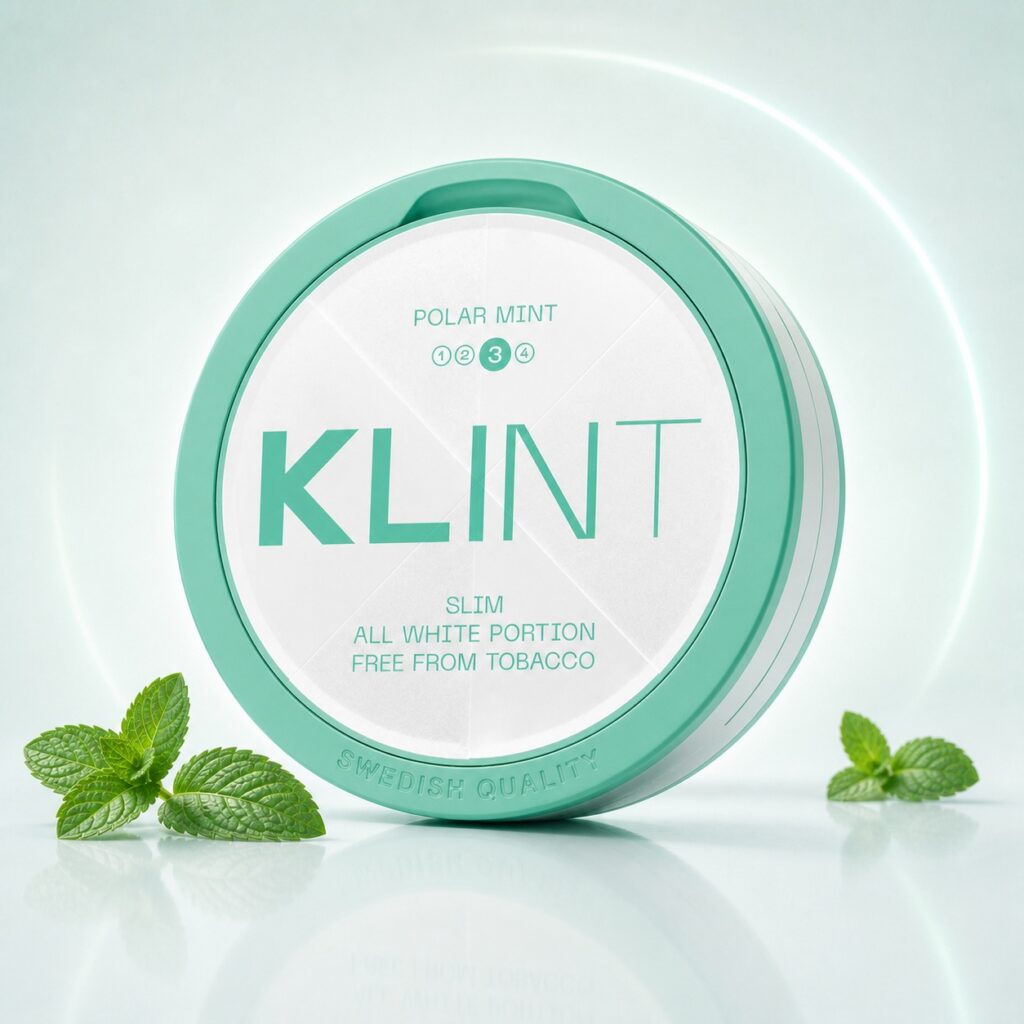 Klint Polar Mint 8.4mg Nicotine Pouches — 8.4mg nicotine per pouch, slim format, 20 pouches