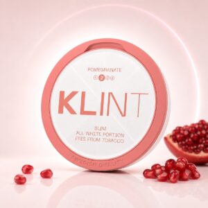 Klint Pomegranate 5.6mg Nicotine Pouches — 5.6mg nicotine per pouch, slim format, 20 pouches