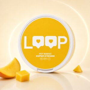 Loop Hot Mango 12.5mg Nicotine Pouches — 12.5mg nicotine per pouch, slim format, 22 pouches