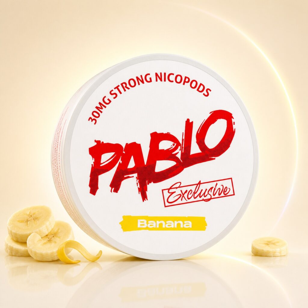 Pablo Banana Ice 30mg Nicotine Pouches — 30mg nicotine per pouch, slim format, 20 pouches