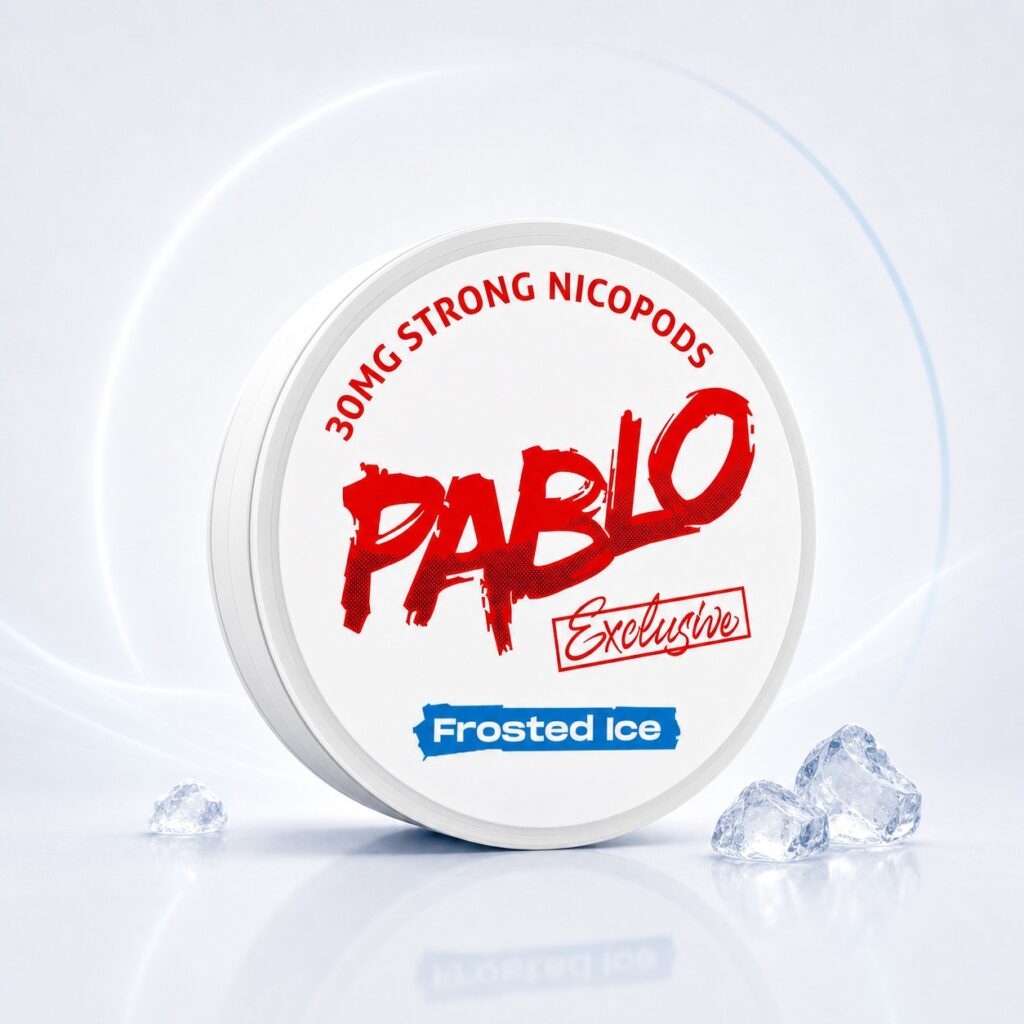 Pablo Frosted Ice 30mg Nicotine Pouches — 30mg nicotine per pouch, slim format, 20 pouches