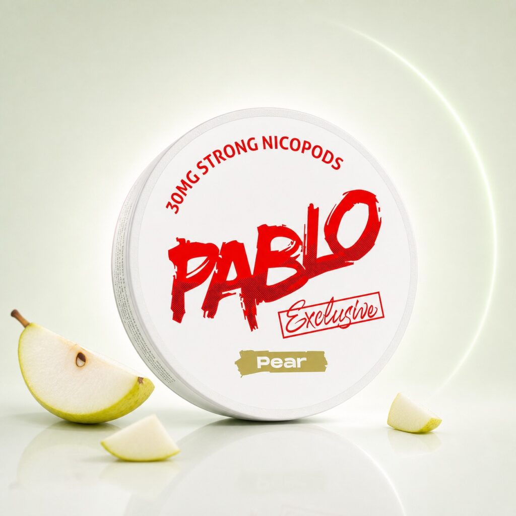 Pablo Pear 30mg Nicotine Pouches — 30mg nicotine per pouch, slim format, 20 pouches