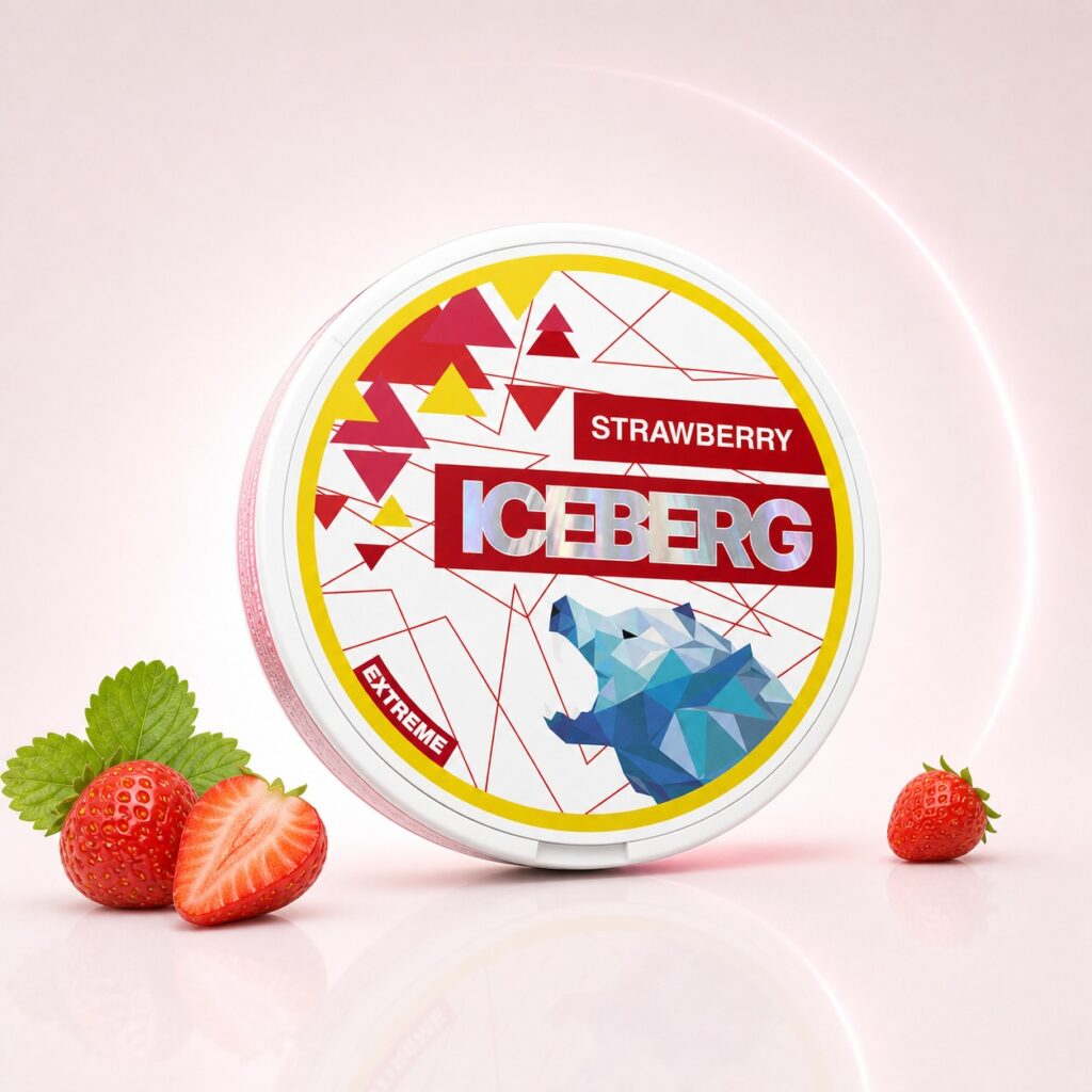 Iceberg Strawberry Mango Gum 35mg Nicotine Pouches — 35mg nicotine per pouch, slim format, 20 pouches