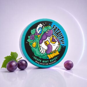 Kurwa Grape Mint Waves 36mg Nicotine Pouches — 36mg nicotine per pouch, slim format, 20 pouches