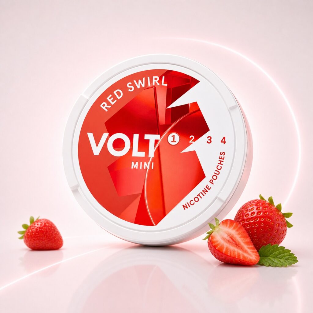 Volt Red Swirl 3mg Nicotine Pouches — 3mg nicotine per pouch, mini format, 20 pouches