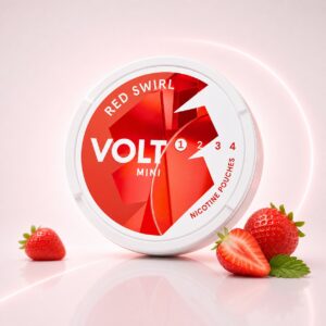 Volt Red Swirl 3mg Nicotine Pouches — 3mg nicotine per pouch, mini format, 20 pouches