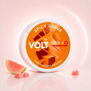 Volt Spicy Guava 9.5mg Nicotine Pouches — 9.5mg nicotine per pouch, slim format, 21 pouches