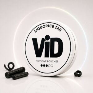 ViD Liquorice Tar 6mg Nicotine Pouches — 6mg nicotine per pouch, slim format, 20 pouches