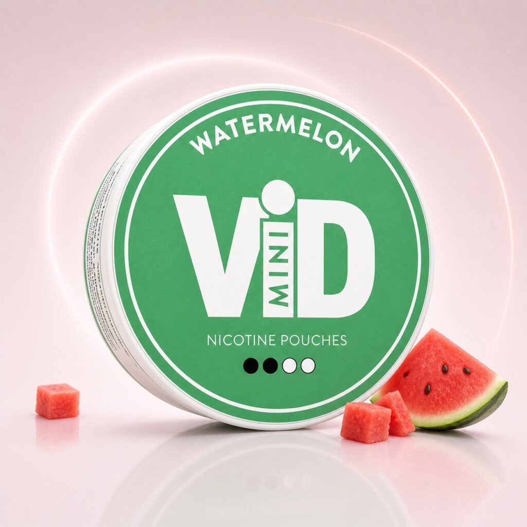 ViD Watermelon 4.8mg Nicotine Pouches — 4.8mg nicotine per pouch, mini format, 20 pouches