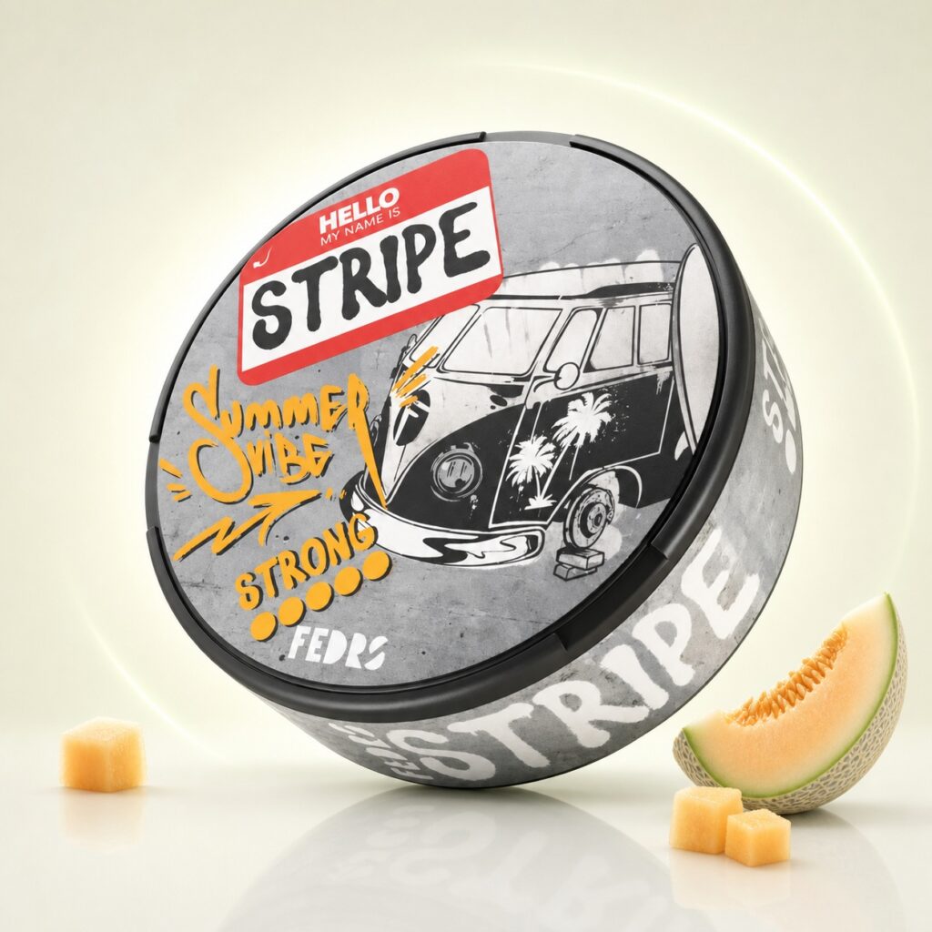 Stripe Summer Vibe 20mg Nicotine Pouches — 20mg nicotine per pouch, slim format, 20 pouches