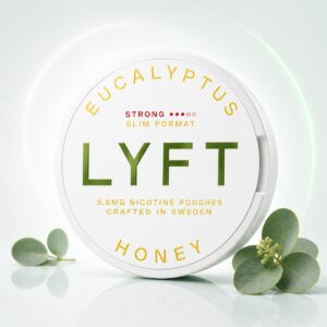 Lyft Eucalyptus Honey 9.8mg Nicotine Pouches — 9.8mg nicotine per pouch, slim format, 24 pouches