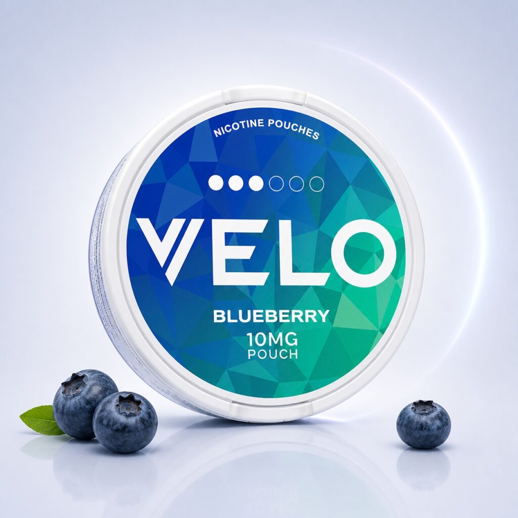 Velo Icy Berries 10mg Nicotine Pouches — 10mg nicotine per pouch, slim format, 20 pouches