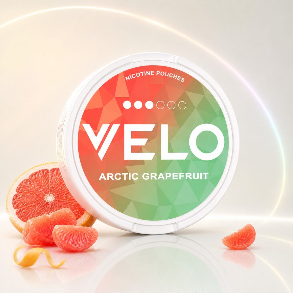 Velo Arctic Grapefruit 10mg Nicotine Pouches — 10mg nicotine per pouch, slim format, 20 pouches