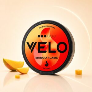 Velo Mango Flame 10mg Nicotine Pouches — 10mg nicotine per pouch, slim format, 20 pouches