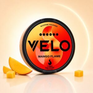 Velo Mango Flame 17mg Nicotine Pouches — 17mg nicotine per pouch, slim format, 20 pouches