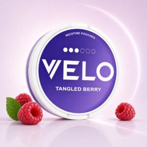 Velo Tangled Berry 8mg Nicotine Pouches — 8mg nicotine per pouch, slim format, 20 pouches