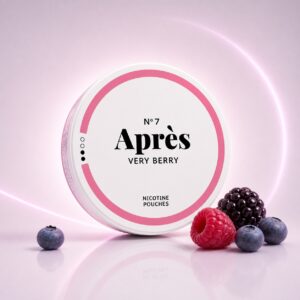 Apres Very Berry 4.4mg Nicotine Pouches — 4.4mg nicotine per pouch, slim format, 20 pouches