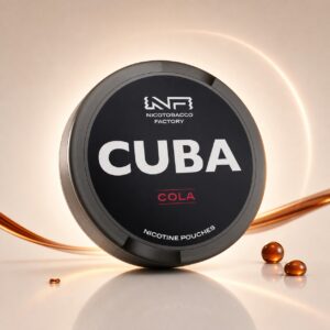 Cuba Cola 43mg Nicotine Pouches — 43mg nicotine per pouch, slim format, 20 pouches