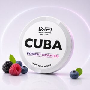 Cuba Forest Berries 16mg Nicotine Pouches — 16mg nicotine per pouch, slim format, 20 pouches