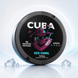 Cuba Ice Cool 16.5mg Nicotine Pouches — 16.5mg nicotine per pouch, slim format, 25 pouches