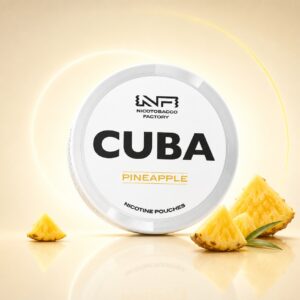Cuba Pineapple 10.4mg Nicotine Pouches — 10.4mg nicotine per pouch, slim format, 20 pouches