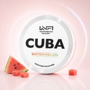Cuba Watermelon 10.4mg Nicotine Pouches — 10.4mg nicotine per pouch, slim format, 20 pouches