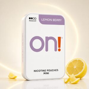 On! Lemon Berry 3mg Nicotine Pouches — 3mg nicotine per pouch, mini format, 20 pouches