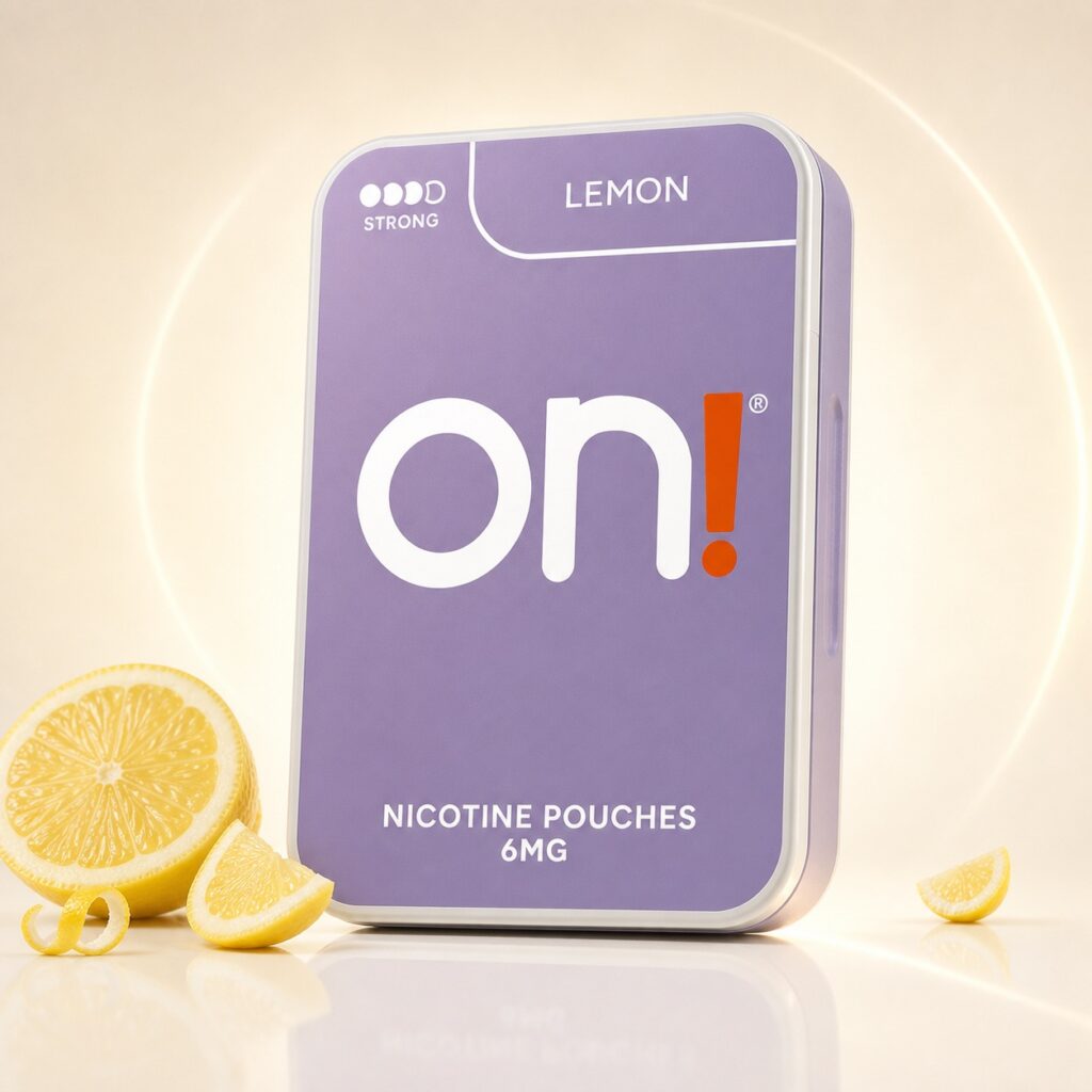 On! Lemon Berry 6mg Nicotine Pouches — 6mg nicotine per pouch, mini format, 20 pouches