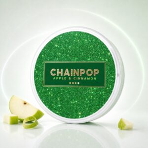 Chainpop Apple & Cinnamon 9mg Nicotine Pouches — 9mg nicotine per pouch, slim format, 20 pouches