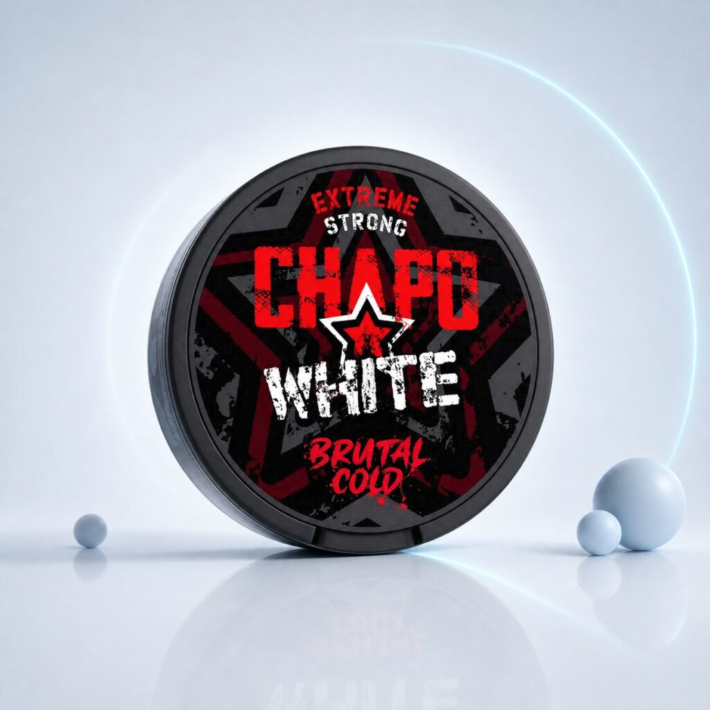 Chapo Brutal Cold 10.4mg Nicotine Pouches — 10.4mg nicotine per pouch, slim format, 30 pouches