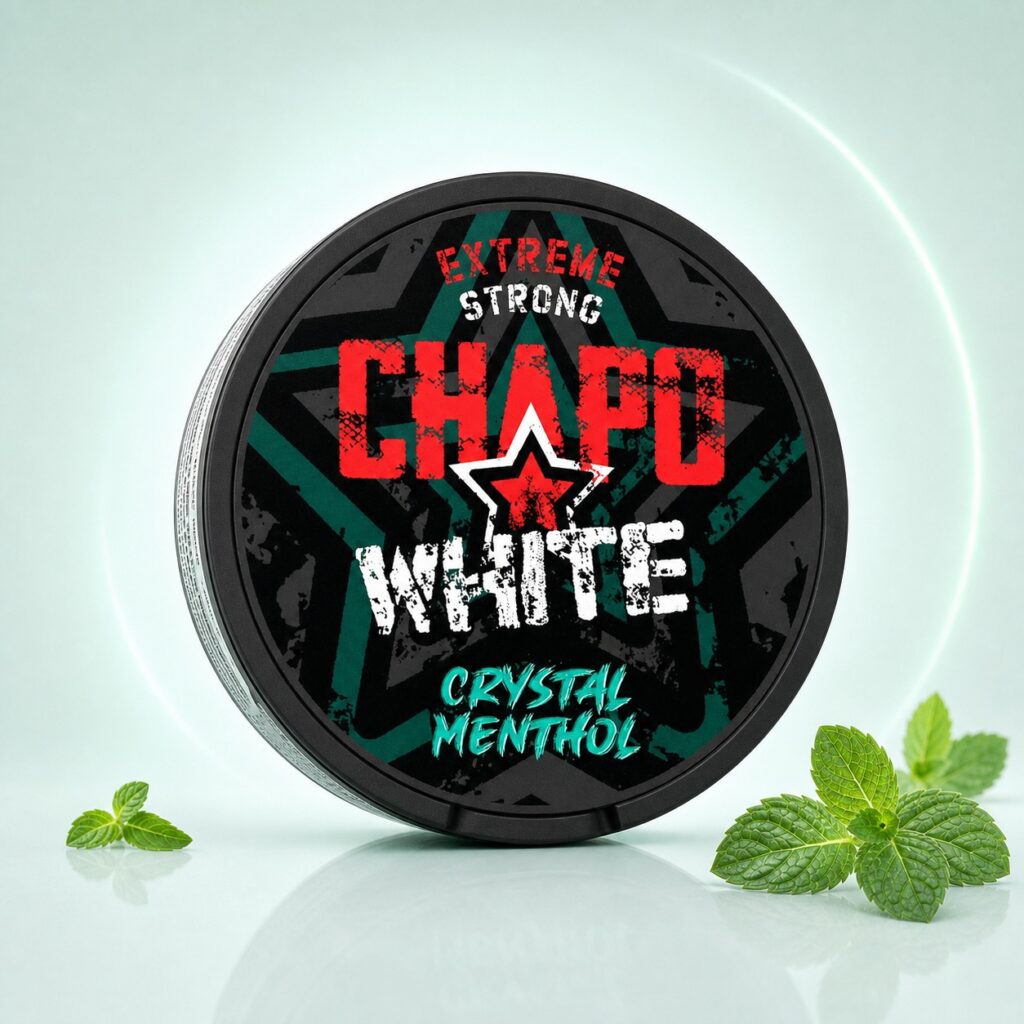 Chapo Crystal Menthol 10.4mg Nicotine Pouches — 10.4mg nicotine per pouch, slim format, 30 pouches