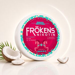 Frokens Coconut 20mg Nicotine Pouches — 20mg nicotine per pouch, slim format, 20 pouches